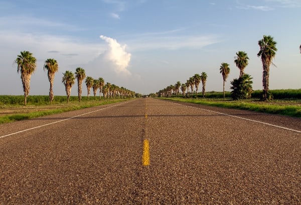 Road to the Texas-Mexico border